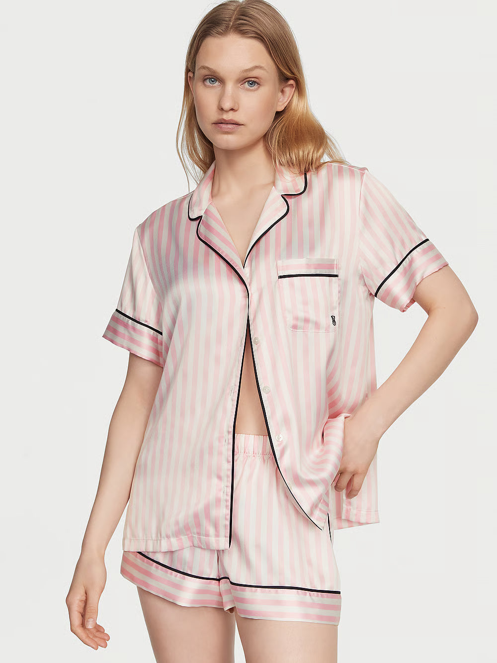Glazed Satin Short Pajama Set