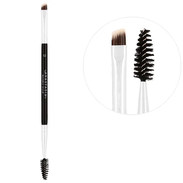 Dual-Ended Firm Angled Eyebrow Brush #12