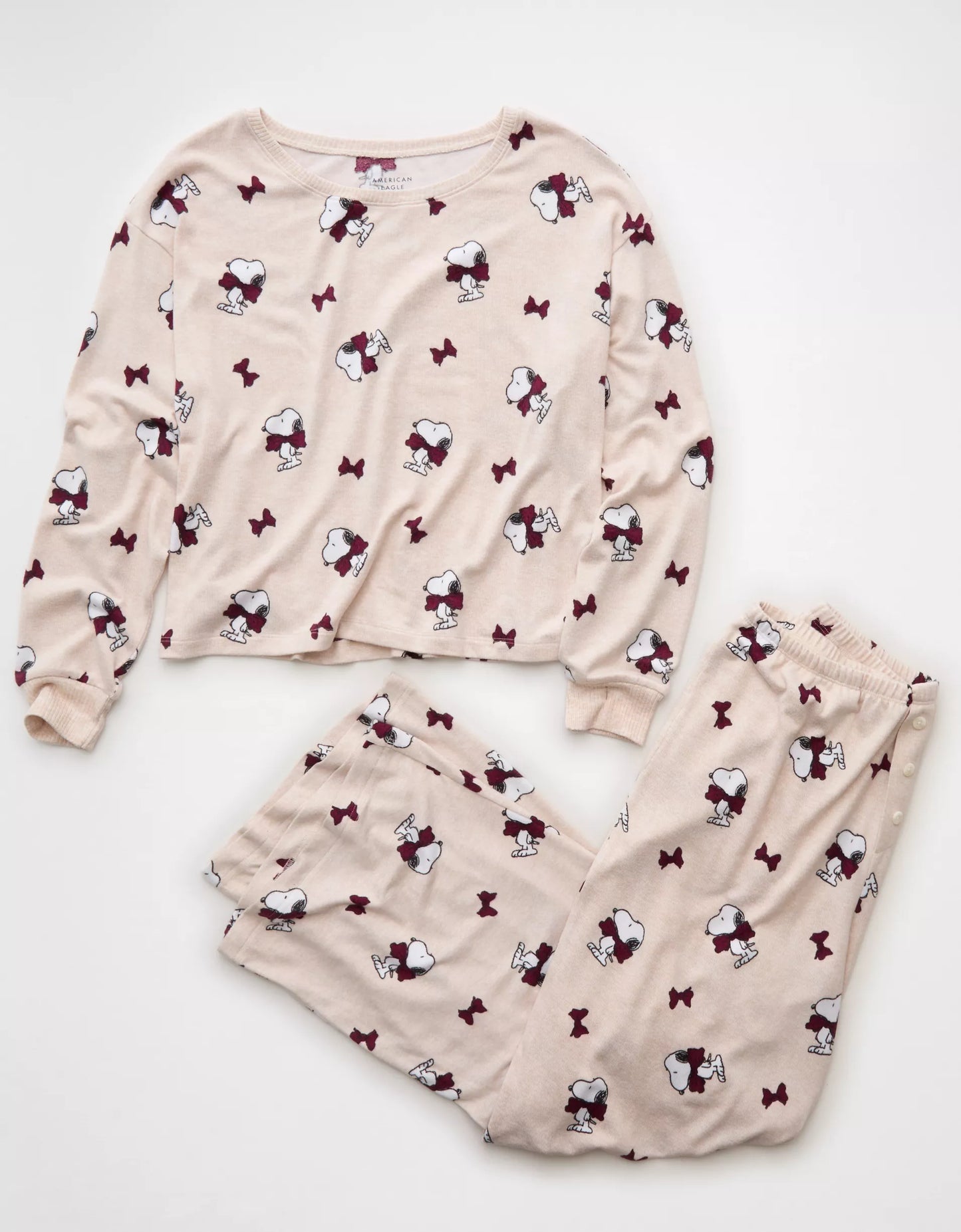 AE Luxe Plush Snoopy Long-Sleeve & Pant PJ Set