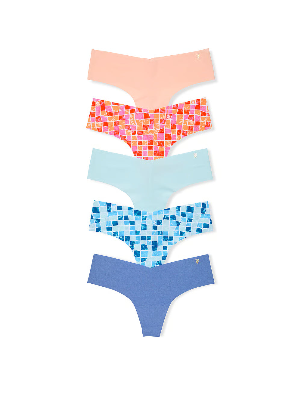 5 Pack No-Show Thong Panties
