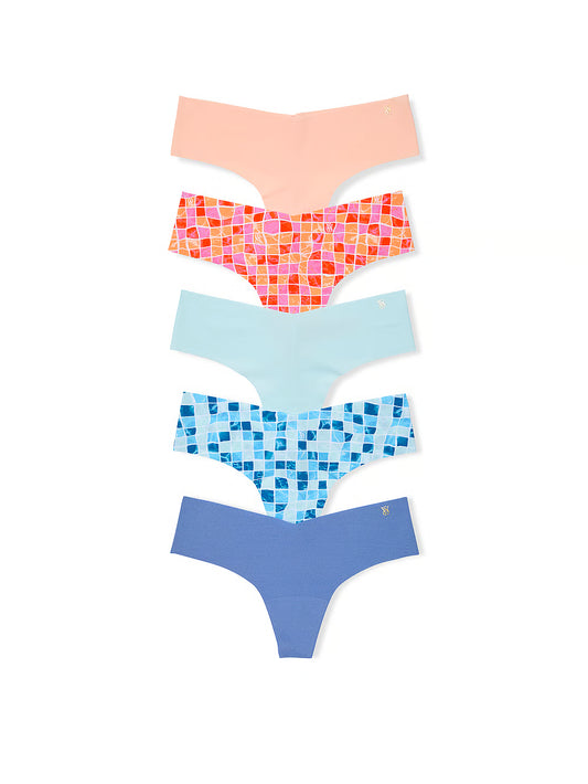 5 Pack No-Show Thong Panties