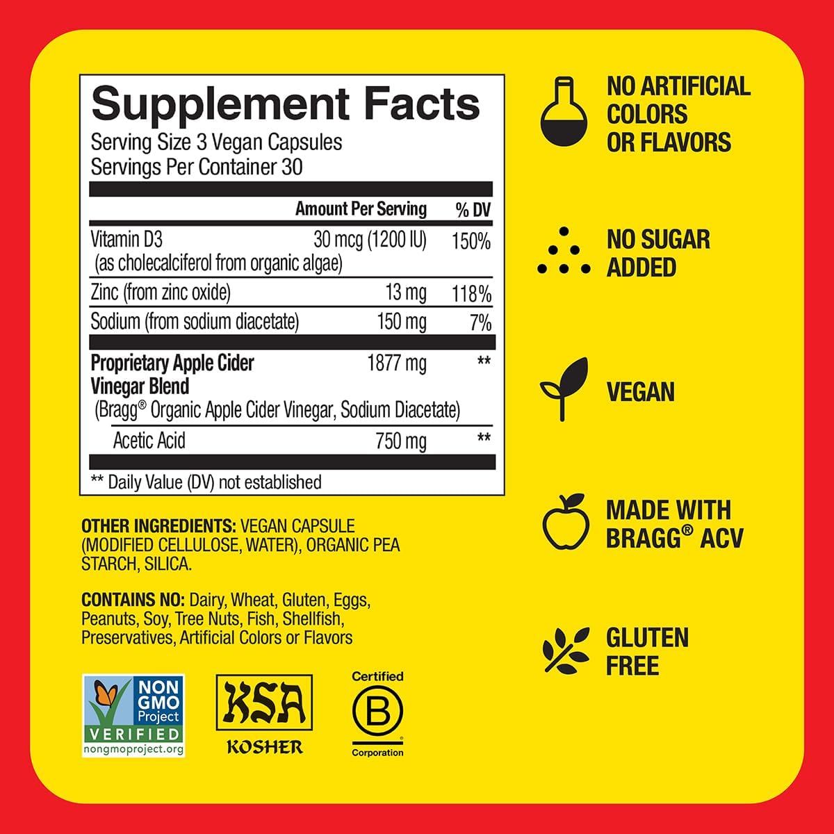 Apple Cider Vinegar Capsules with Vitamin D and Zinc