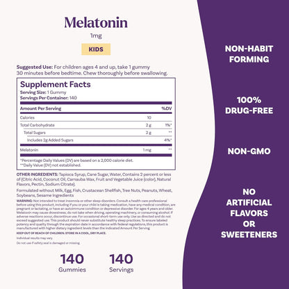 Kids Melatonin Gummies 1 mg