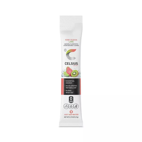 On The Go Powder Sticks Kiwi Guava Lime Essential Energy