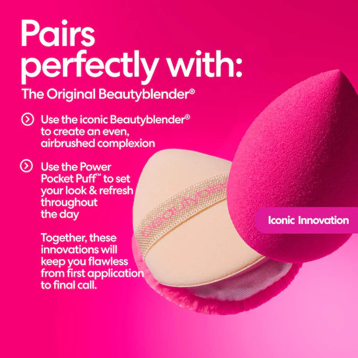 POWER POCKET PUFF Dual-Sided Powder Puff for Setting and Baking