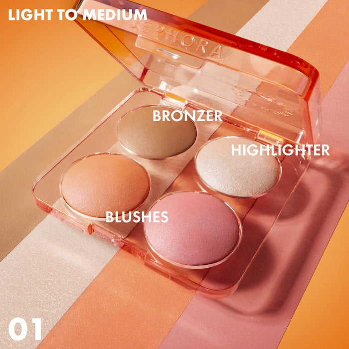 Colorful Face Bronzer, Blush & Highlighter Palette
