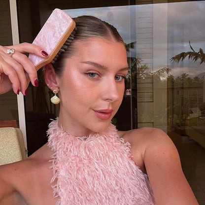 Mini Boar Bristle Hair Brush in Pink Sugar